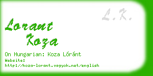 lorant koza business card